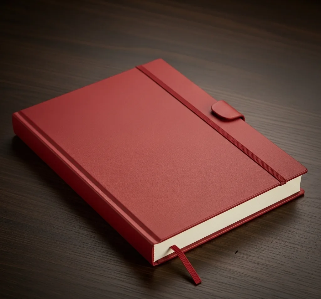 Elegant Photo Of A Case Bound (hardcover) Notebook, Highlighting Its Rigid Cover, Quality Materials, And Premium Appearance