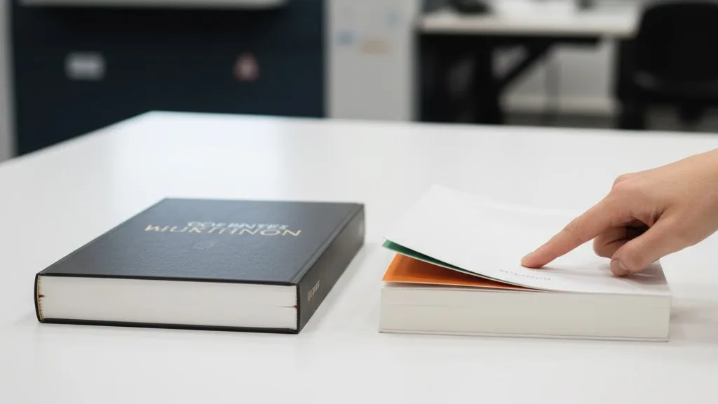 Comparing Print Quality Of Two Books, One Offset And One Kdp, On A White Table In A Print Factory.