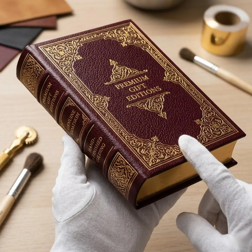 Premium Gift Edition Bibel mit echtem Ziegenledereinband und aufwendiger Goldfolienprägung