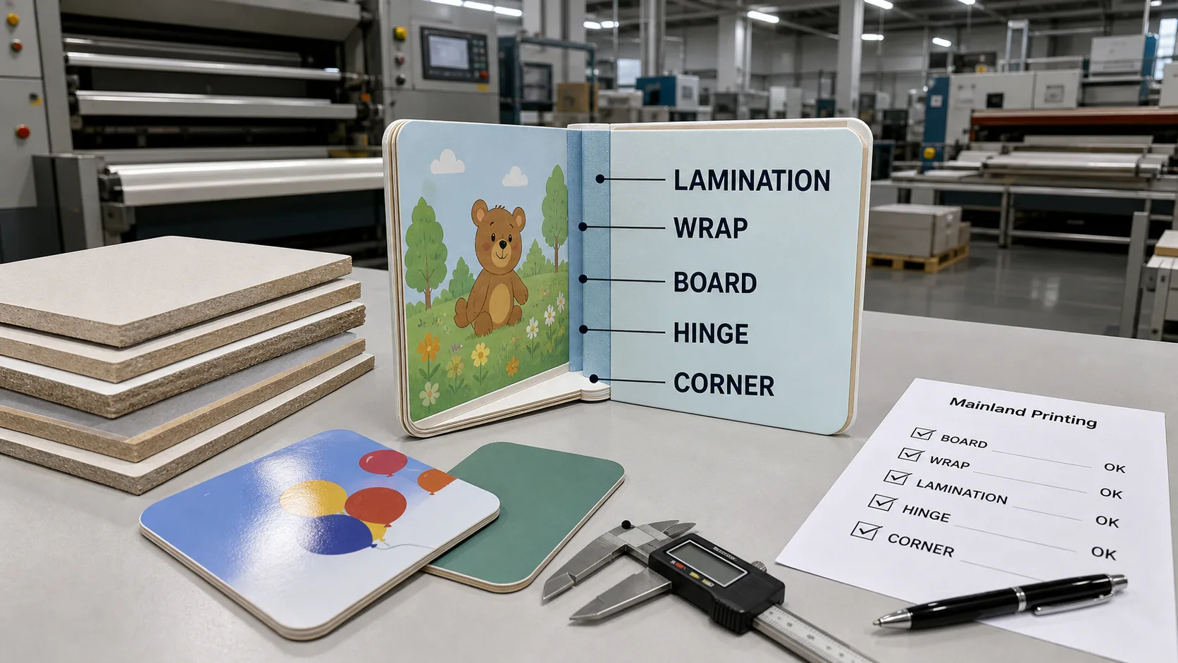 board book cover layer stack reviewed at inspection desk 1 Board book cover layer stack reviewed at inspection desk