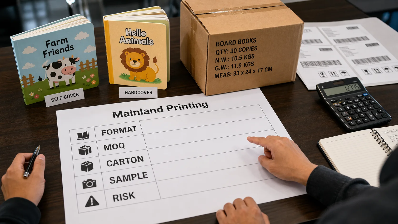 board book format quote matrix with carton packing notes 1 Board book format quote matrix with carton packing notes