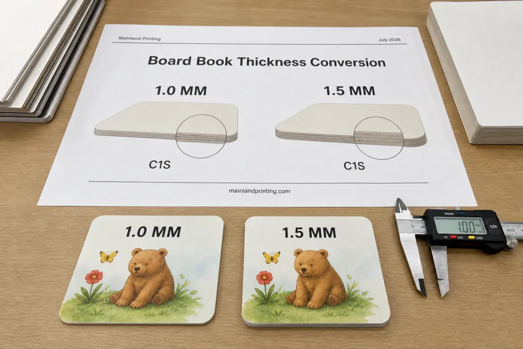 Board Book Thickness Guide: 40pt vs 60pt and C1S Construction