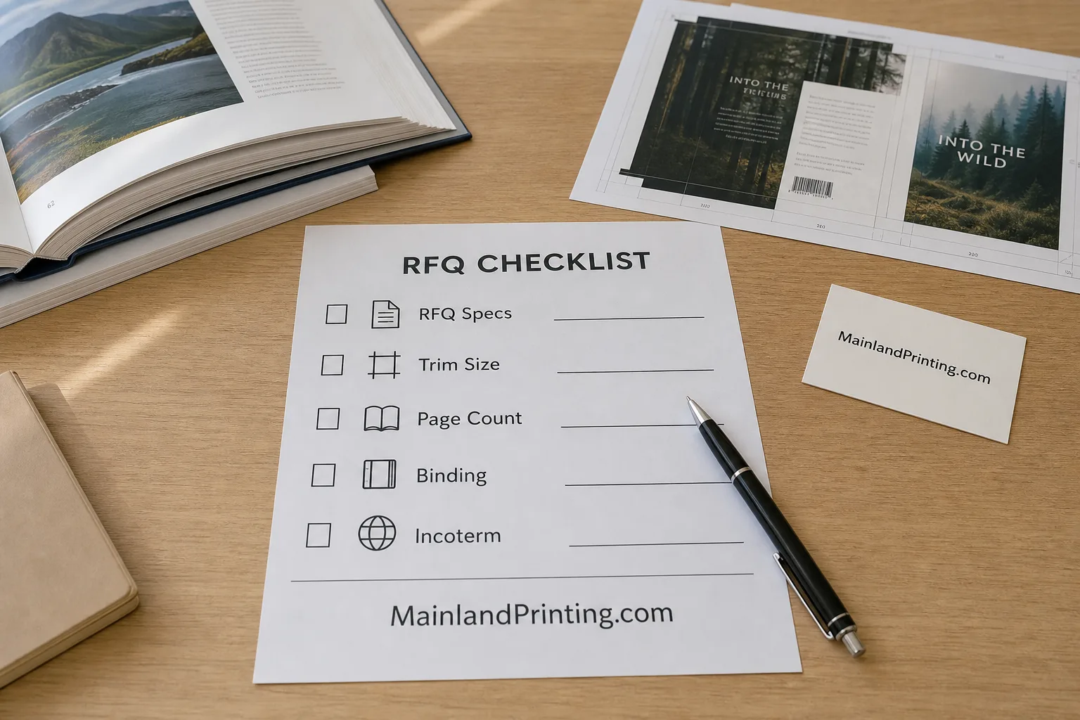 Book Printing Rfq Spec Checklist On Procurement Desk