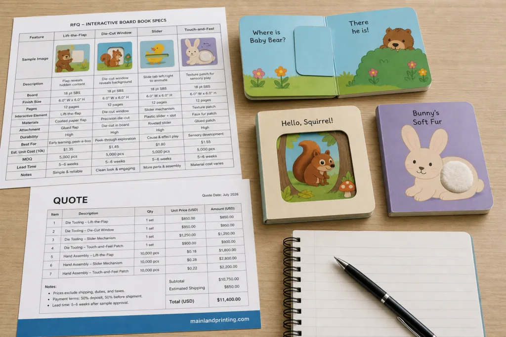 Interactive Board Book Features: RFQ Specs and Quote Review