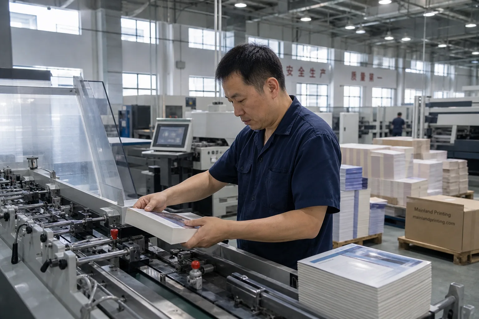 Press Operator Checks Paperback Signatures