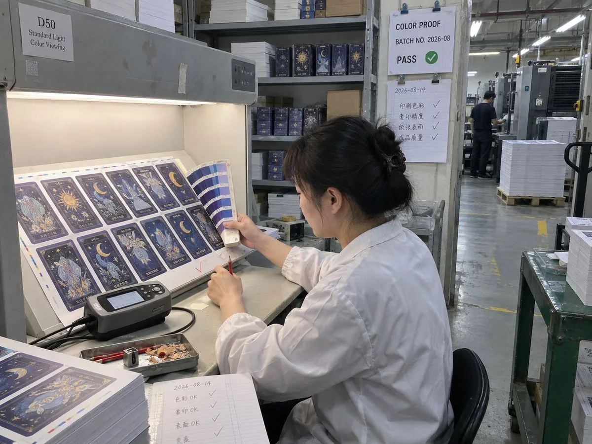 Card color QC Pantone light booth check