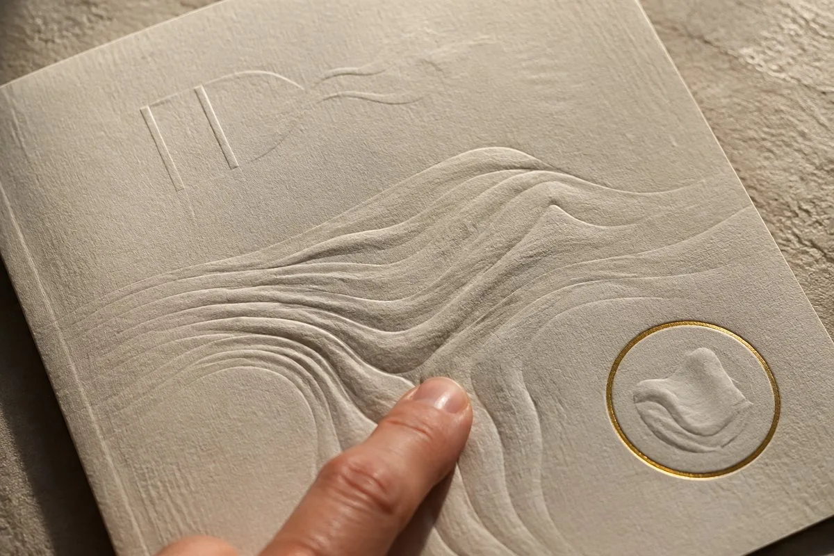 Embossed magazine cover printing