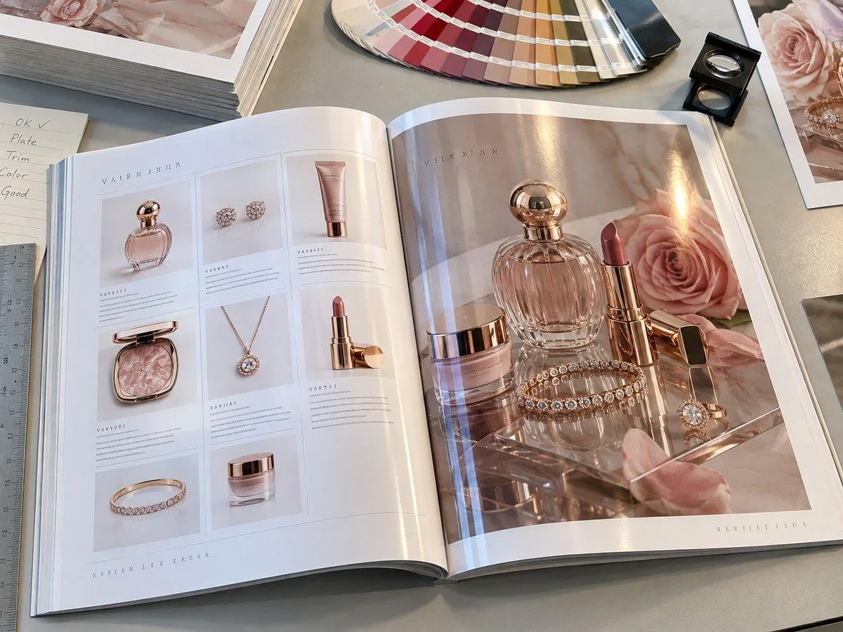 Glossy coated catalog paper