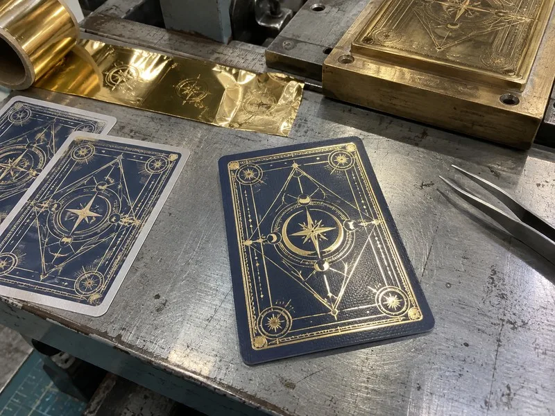 Gold foil stamping card back printing