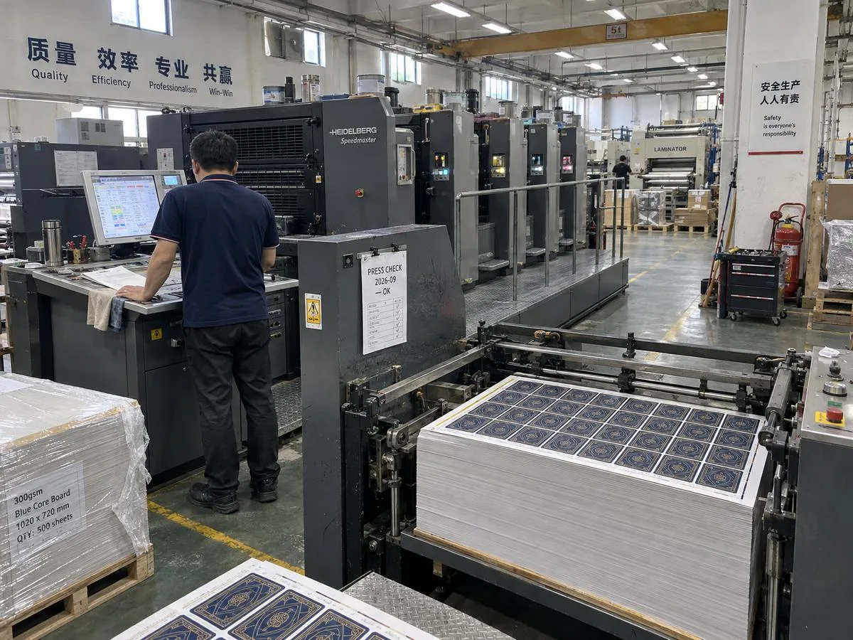 Heidelberg offset press card sheet printing