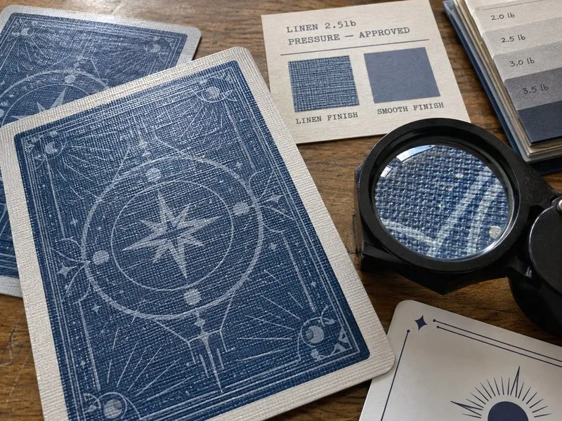Linen texture finish playing card stock