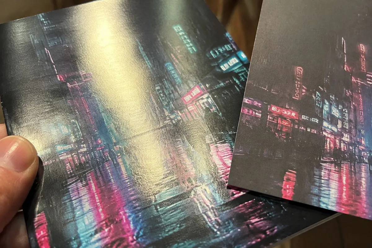 Magazine cover lamination finishes