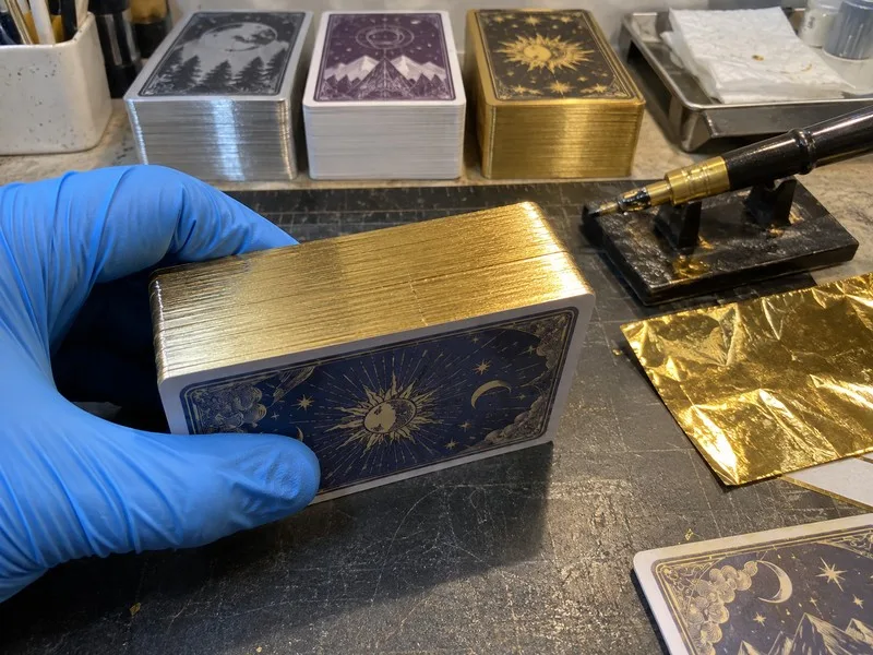 Metallic gilded edges card deck