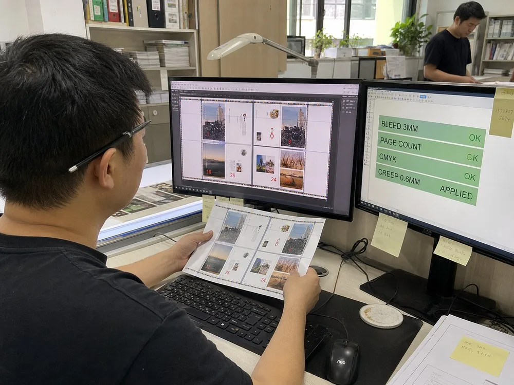 prepress engineer checking pdf screen