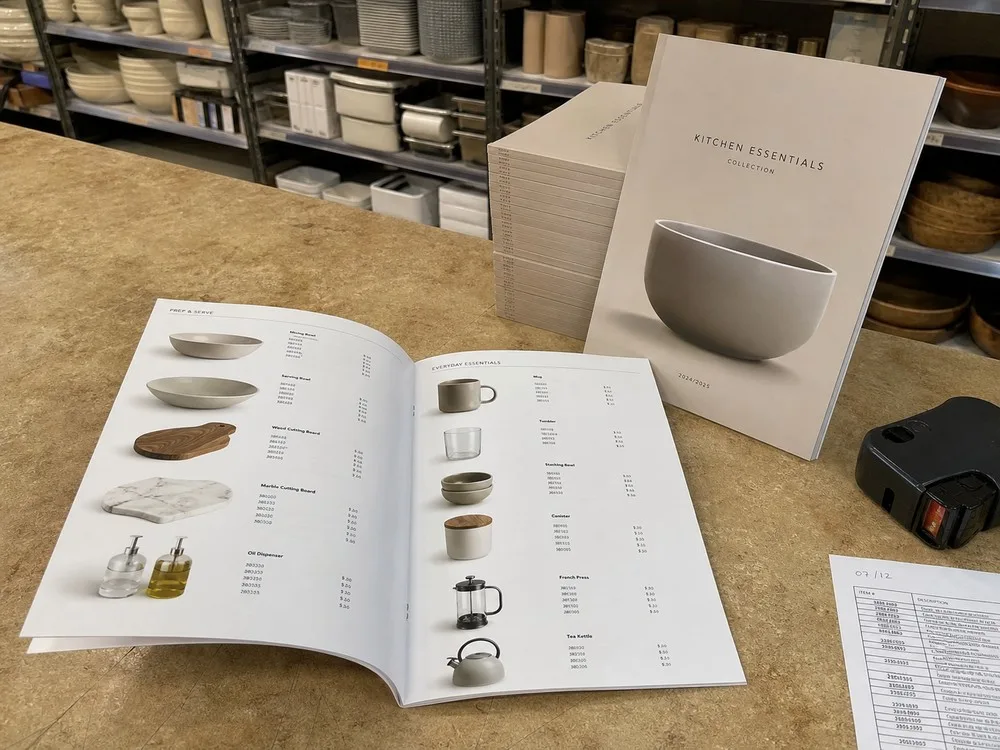 saddle stitched product catalog spec sample