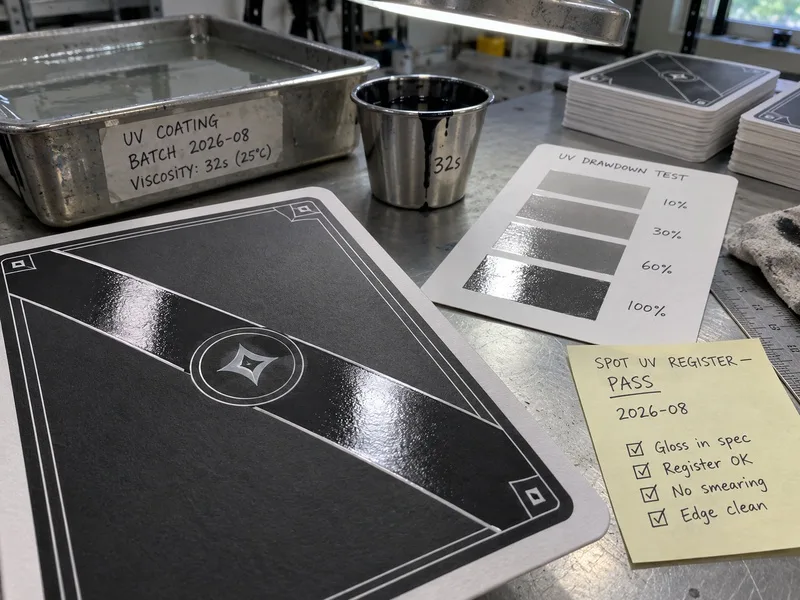 Spot UV finish on matte playing cards