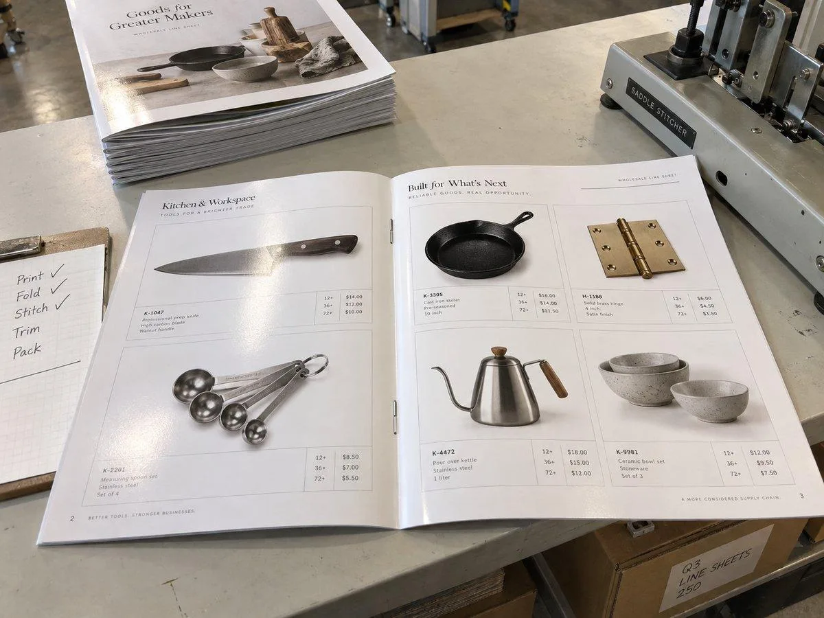 Wholesale line sheet printing