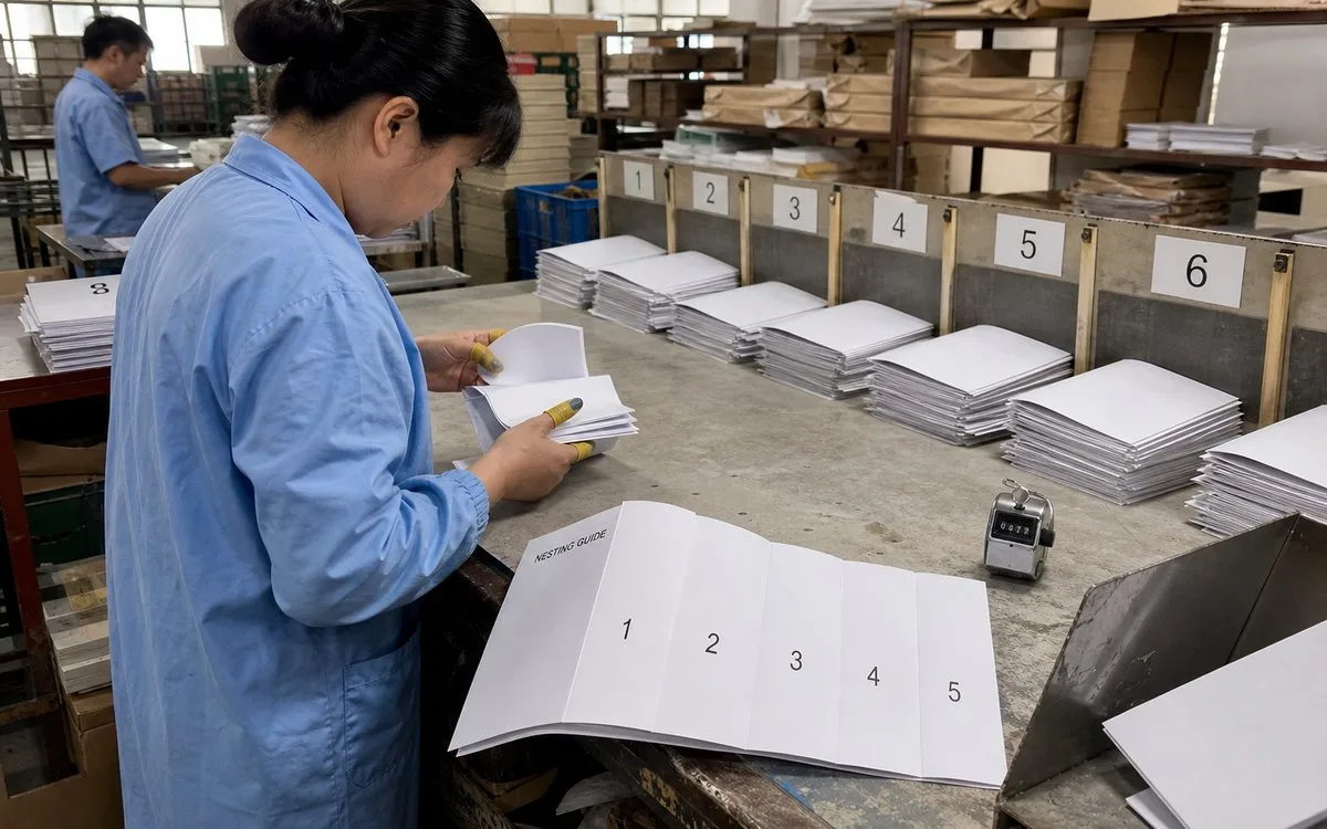 worker nesting folded signatures collating