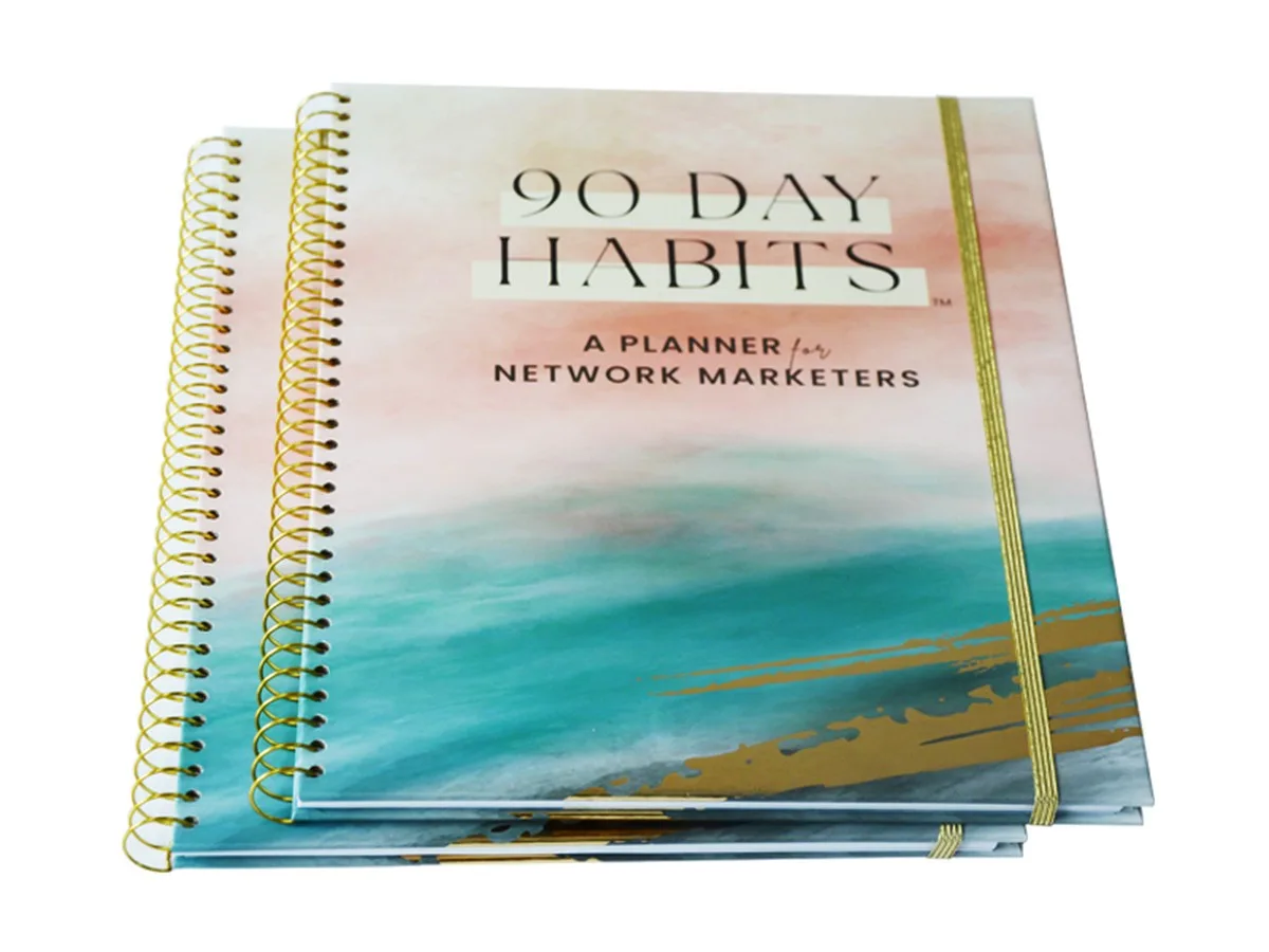 spiral bound notebook folded back flat