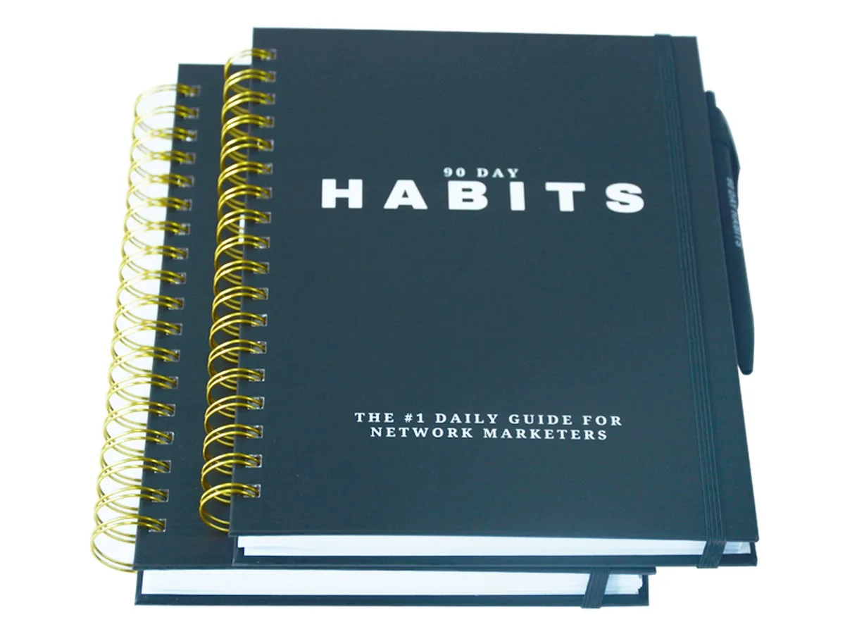 custom wire-o notebook with pen holder